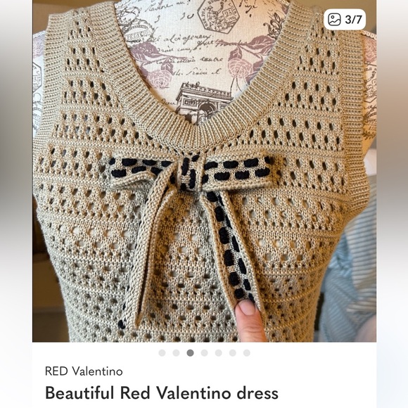 RED Valentino Beige Sleeveless Mini Dress - Picture 3 of 7